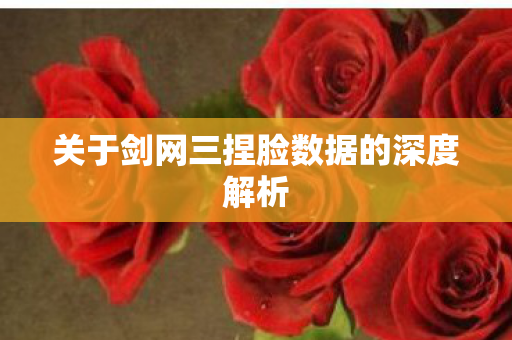 关于剑网三捏脸数据的深度解析 关于剑网三捏脸数据的深度解析