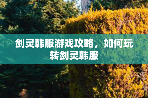 剑灵韩服游戏攻略,如何玩转剑灵韩服 剑灵韩服游戏攻略,如何玩转剑灵韩服