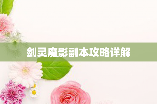剑灵魔影副本攻略详解 剑灵魔影副本攻略详解