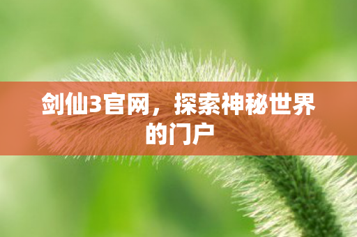 剑仙3官网,探索神秘世界的门户 剑仙3官网,探索神秘世界的门户