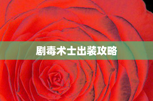 剧毒术士出装攻略 剧毒术士出装攻略