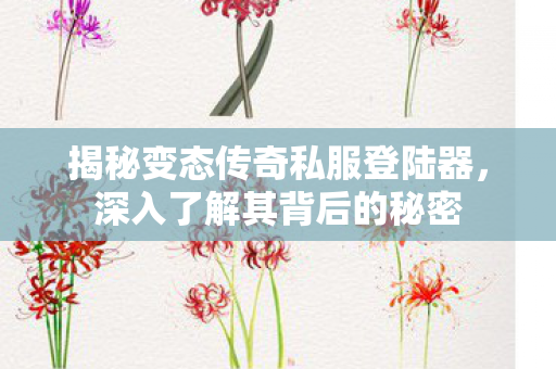 揭秘变态传奇私服登陆器,深入了解其背后的秘密 揭秘变态传奇私服登陆器,深入了解其背后的秘密