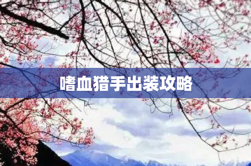 嗜血猎手出装攻略 嗜血猎手出装攻略