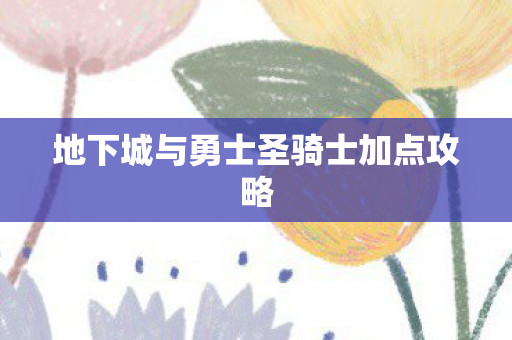 地下城与勇士圣骑士加点攻略 地下城与勇士圣骑士加点攻略
