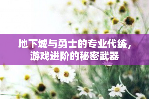 地下城与勇士的专业代练,游戏进阶的秘密武器 地下城与勇士的专业代练,游戏进阶的秘密武器