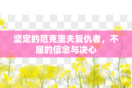 坚定的范克里夫复仇者,不屈的信念与决心 坚定的范克里夫复仇者,不屈的信念与决心