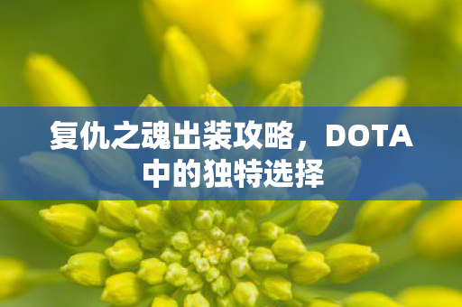 复仇之魂出装攻略,DOTA中的独特选择 复仇之魂出装攻略,DOTA中的独特选择