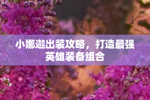 小娜迦出装攻略，打造最强英雄装备组合
