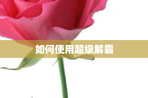 如何使用超级解霸