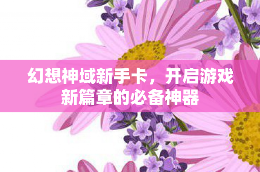 幻想神域新手卡,开启游戏新篇章的必备神器 幻想神域新手卡,开启游戏新篇章的必备神器