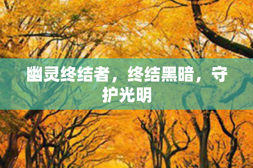 幽灵终结者,终结黑暗,守护光明 幽灵终结者,终结黑暗,守护光明