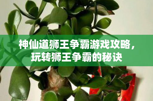 神仙道狮王争霸游戏攻略，玩转狮王争霸的秘诀