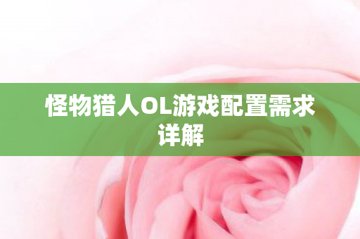怪物猎人OL游戏配置需求详解 怪物猎人OL游戏配置需求详解