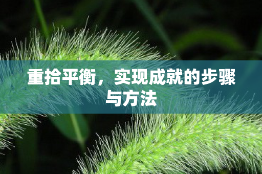 重拾平衡,实现成就的步骤与方法 重拾平衡,实现成就的步骤与方法