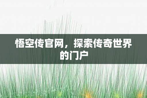 悟空传官网，探索传奇世界的门户