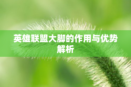 英雄联盟大脚的作用与优势解析 英雄联盟大脚的作用与优势解析