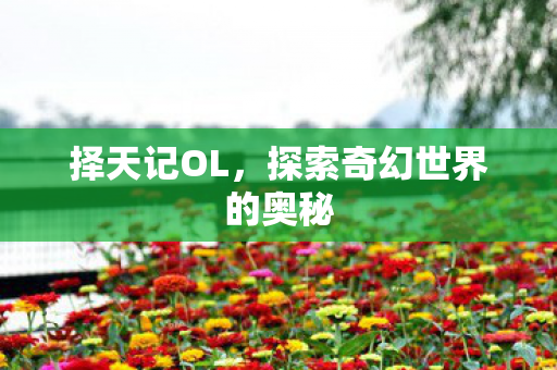 择天记OL,探索奇幻世界的奥秘 择天记OL,探索奇幻世界的奥秘