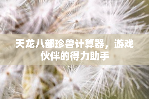 天龙八部珍兽计算器,游戏伙伴的得力助手 天龙八部珍兽计算器,游戏伙伴的得力助手