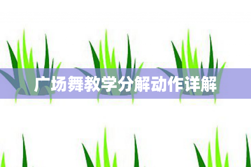 广场舞教学分解动作详解 广场舞教学分解动作详解