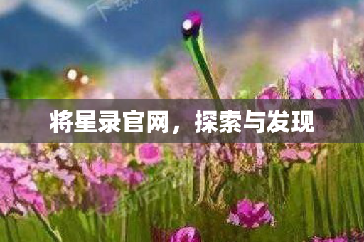 将星录官网,探索与发现 将星录官网,探索与发现