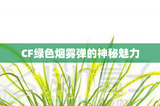 CF绿色烟雾弹的神秘魅力 CF绿色烟雾弹的神秘魅力