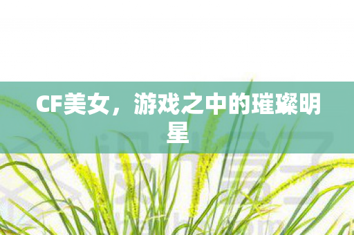 CF美女,游戏之中的璀璨明星 CF美女,游戏之中的璀璨明星