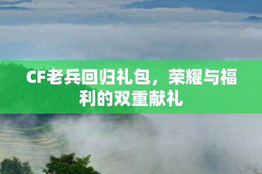 CF老兵回归礼包,荣耀与福利的双重献礼 CF老兵回归礼包,荣耀与福利的双重献礼