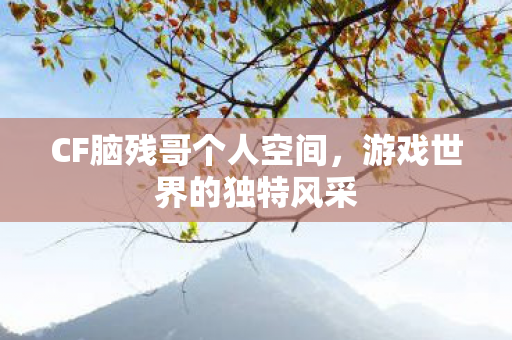 CF脑残哥个人空间,游戏世界的独特风采 CF脑残哥个人空间,游戏世界的独特风采