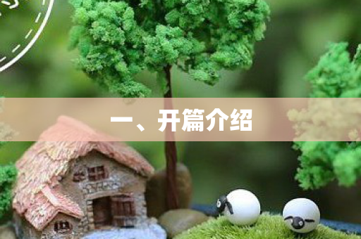 一、开篇介绍 一、开篇介绍