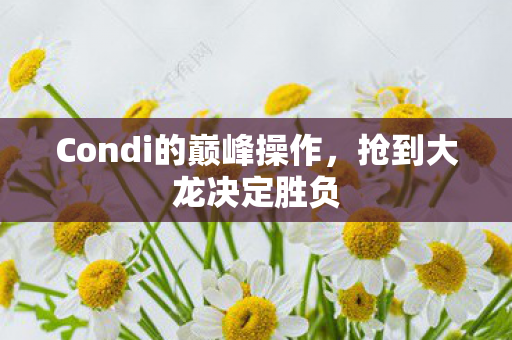 Condi的巅峰操作,抢到大龙决定胜负 Condi的巅峰操作,抢到大龙决定胜负