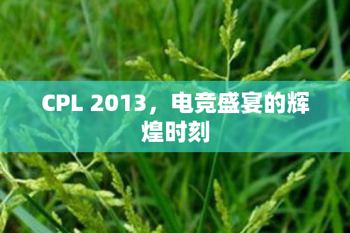 CPL 2013,电竞盛宴的辉煌时刻 CPL 2013,电竞盛宴的辉煌时刻