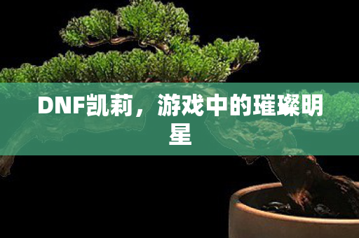 DNF凯莉,游戏中的璀璨明星 DNF凯莉,游戏中的璀璨明星