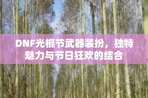 DNF光棍节武器装扮,独特魅力与节日狂欢的结合 DNF光棍节武器装扮,独特魅力与节日狂欢的结合