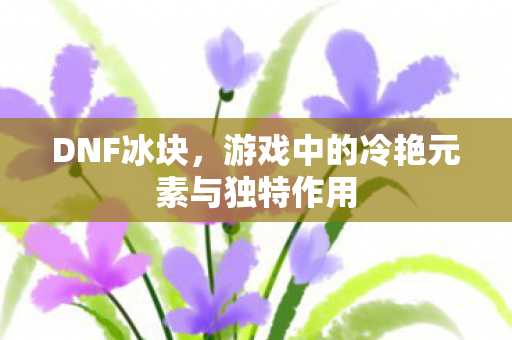 DNF冰块，游戏中的冷艳元素与独特作用