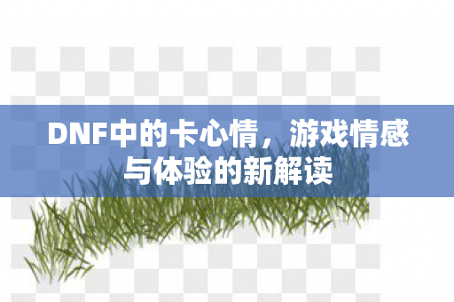 DNF中的卡心情,游戏情感与体验的新解读 DNF中的卡心情,游戏情感与体验的新解读