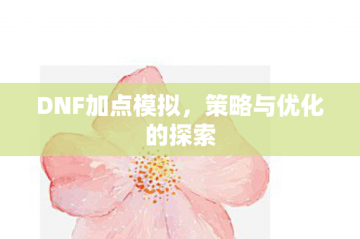 DNF加点模拟,策略与优化的探索 DNF加点模拟,策略与优化的探索