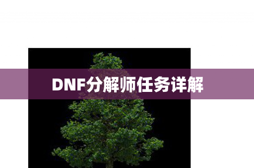 DNF分解师任务详解 DNF分解师任务详解
