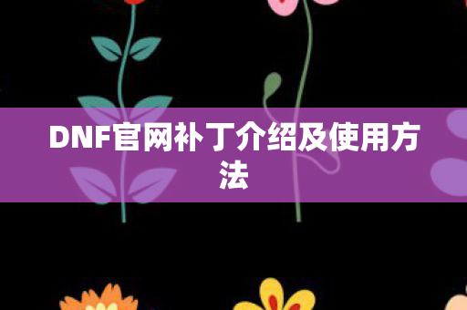 DNF官网补丁介绍及使用方法 DNF官网补丁介绍及使用方法