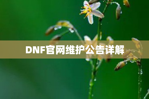 DNF官网维护公告详解 DNF官网维护公告详解