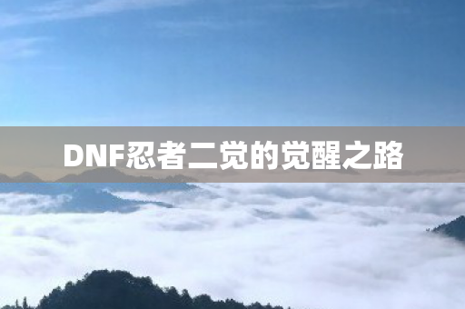 DNF忍者二觉的觉醒之路 DNF忍者二觉的觉醒之路