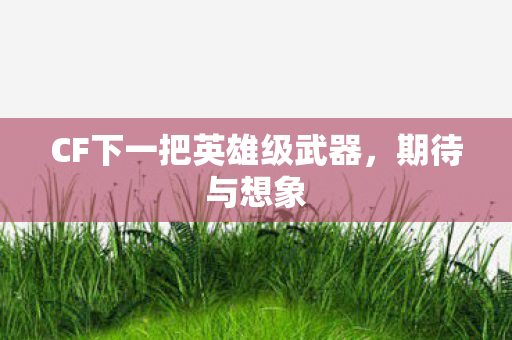 CF下一把英雄级武器，期待与想象