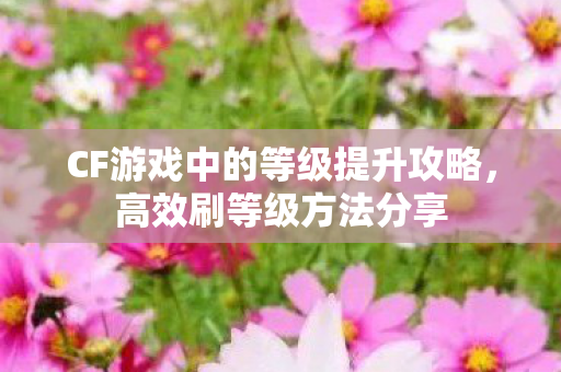 CF游戏中的等级提升攻略,高效刷等级方法分享 CF游戏中的等级提升攻略,高效刷等级方法分享