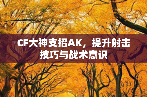 CF大神支招AK，提升射击技巧与战术意识