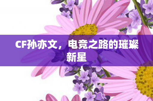 CF孙亦文,电竞之路的璀璨新星 CF孙亦文,电竞之路的璀璨新星
