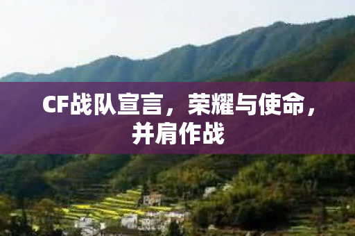 CF战队宣言,荣耀与使命,并肩作战 CF战队宣言,荣耀与使命,并肩作战