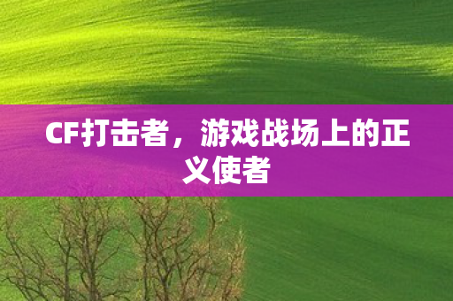 CF打击者,游戏战场上的正义使者 CF打击者,游戏战场上的正义使者