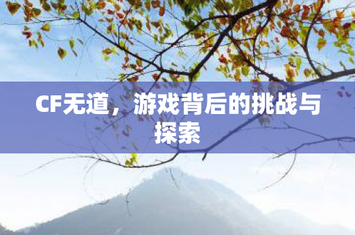 CF无道,游戏背后的挑战与探索 CF无道,游戏背后的挑战与探索