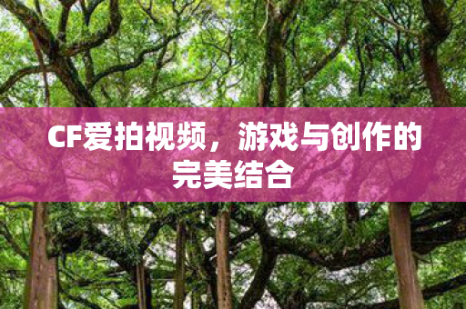 CF爱拍视频,游戏与创作的完美结合 CF爱拍视频,游戏与创作的完美结合