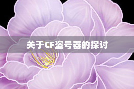 关于CF盗号器的探讨 关于CF盗号器的探讨