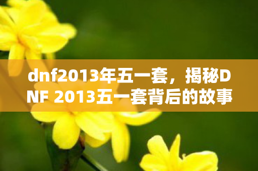 dnf2013年五一套,揭秘DNF 2013五一套背后的故事与意义 dnf2013年五一套,揭秘DNF 2013五一套背后的故事与意义